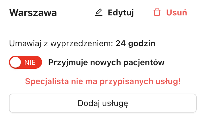 Potwierdzenie dodania placówki