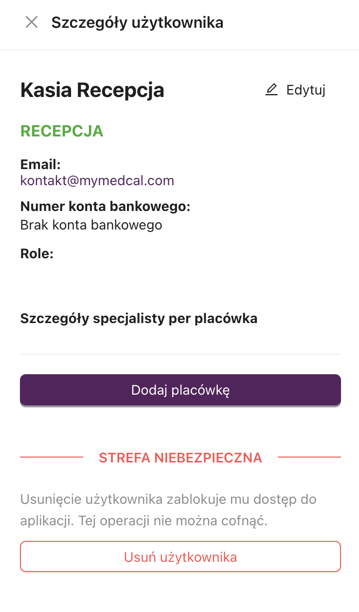 Potwierdzenie usunięcia użytkownika z systemu